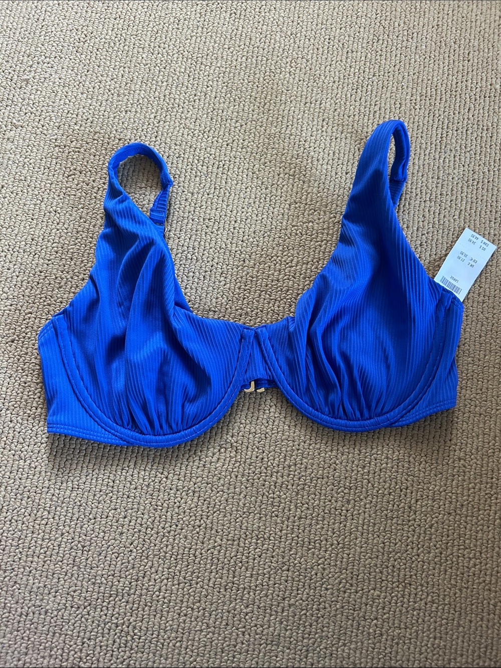 Hollister Royal Blue Ribbed Underwire Bikini Top